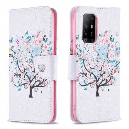 Lærdeksel Til Oppo A94 5G Blomstret Tre