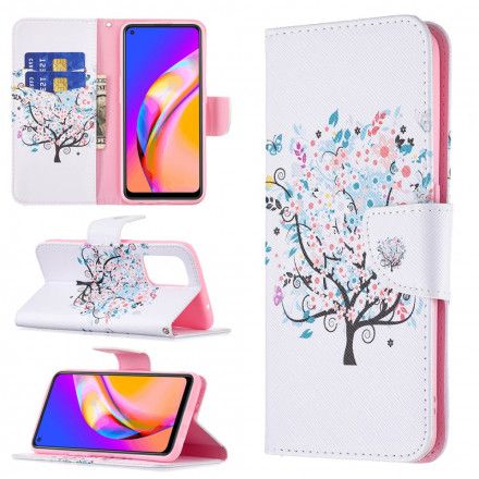 Lærdeksel Til Oppo A94 5G Blomstret Tre