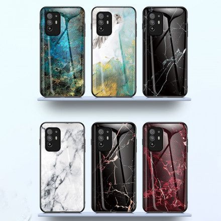 Mobildeksel Til Oppo A94 5G Marmorfarger Herdet Glass