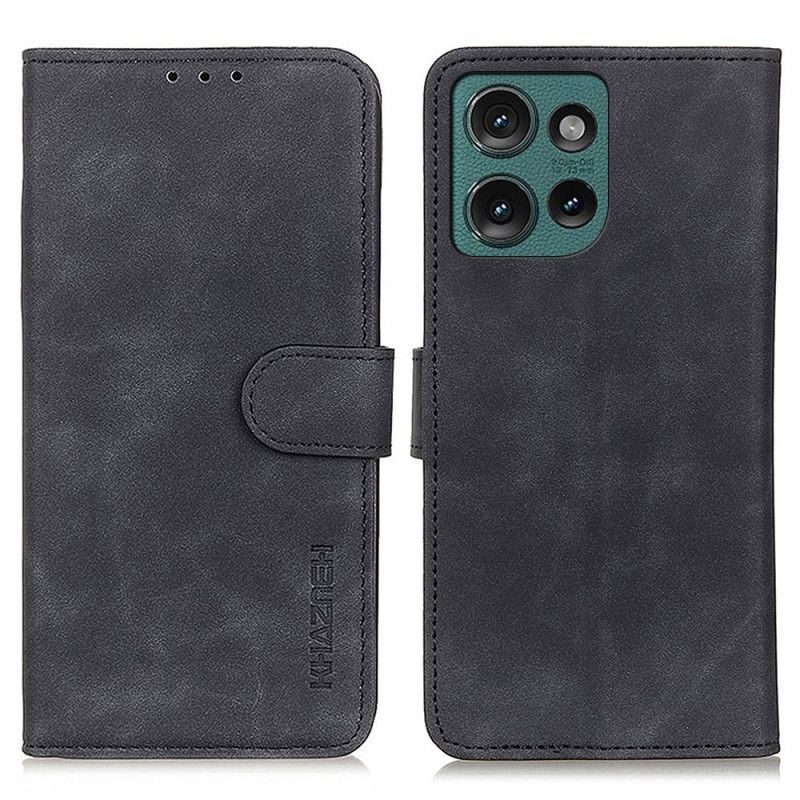Folio Deksel Motorola Edge 50 Neo Khazneh Semsket Skinneffekt