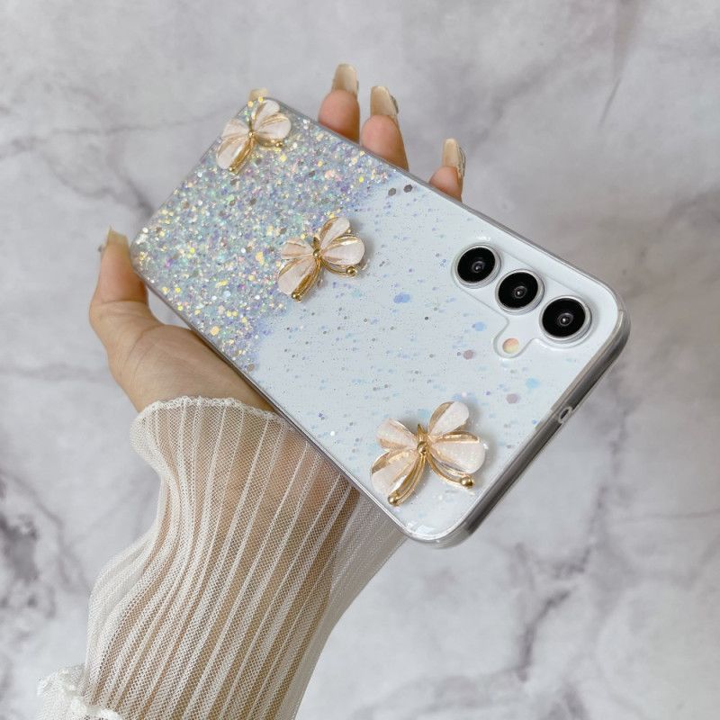 Deksel Samsung Galaxy S24 Fe Mobildeksel Fosforiserende 3d-sommerfugler