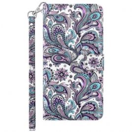 Folio Deksel Til Samsung Galaxy S23 Plus 5G Med Kjede Strappy Paisley-mønster