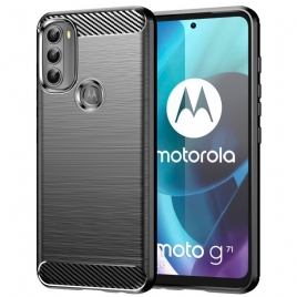Deksel Til Moto G71 5G Børstet Karbonfiber
