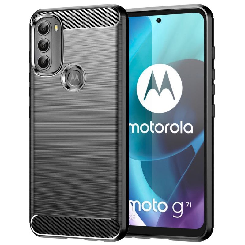 Deksel Til Moto G71 5G Børstet Karbonfiber
