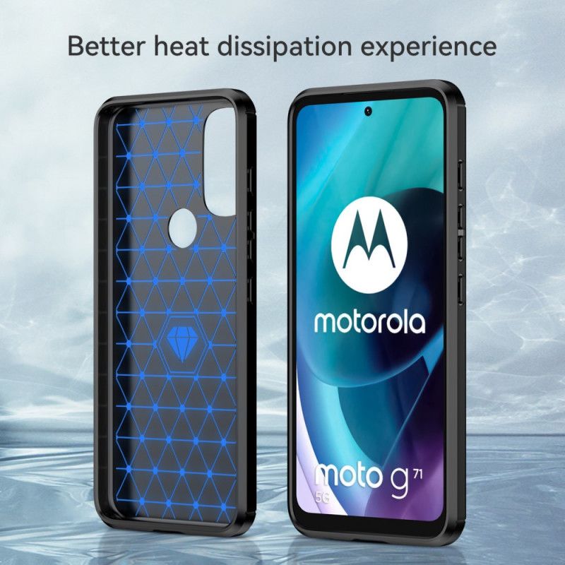 Deksel Til Moto G71 5G Børstet Karbonfiber
