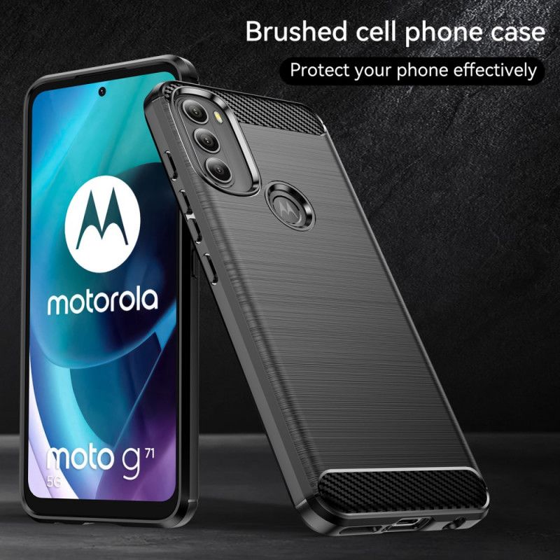 Deksel Til Moto G71 5G Børstet Karbonfiber