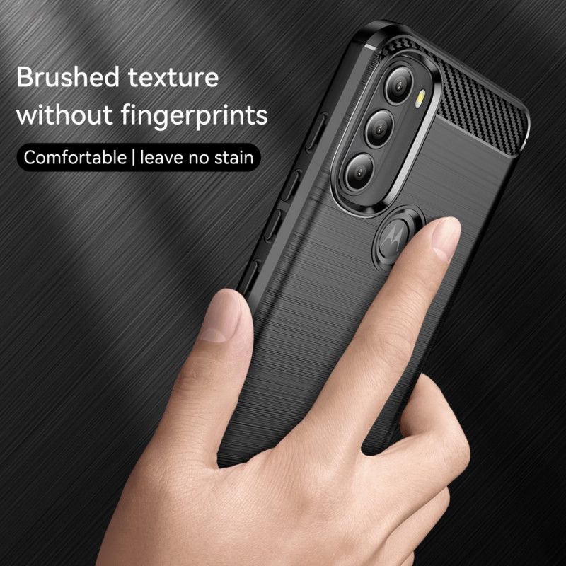 Deksel Til Moto G71 5G Børstet Karbonfiber