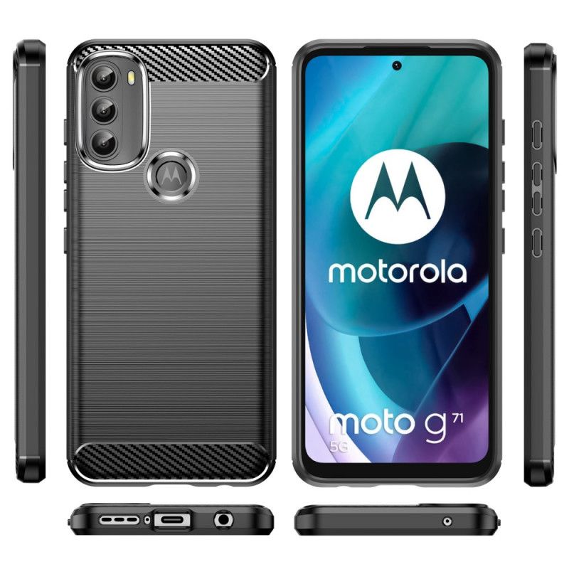 Deksel Til Moto G71 5G Børstet Karbonfiber
