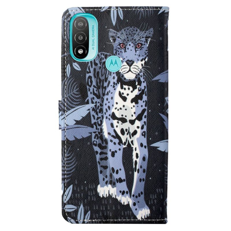 Folio Deksel Til Moto G71 5G Med Kjede Thong Leopard