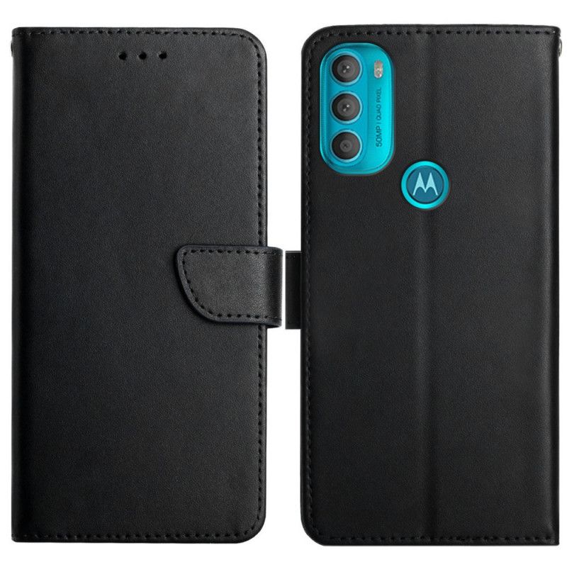 Lærdeksel Til Moto G71 5G Ekte Nappaskinn