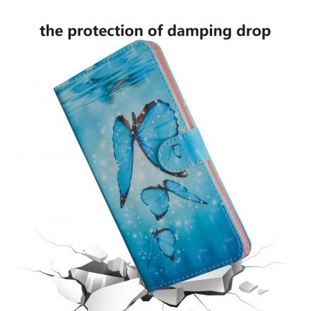 Folio Deksel Til Sony Xperia L3 Flyvende Blå Sommerfugler