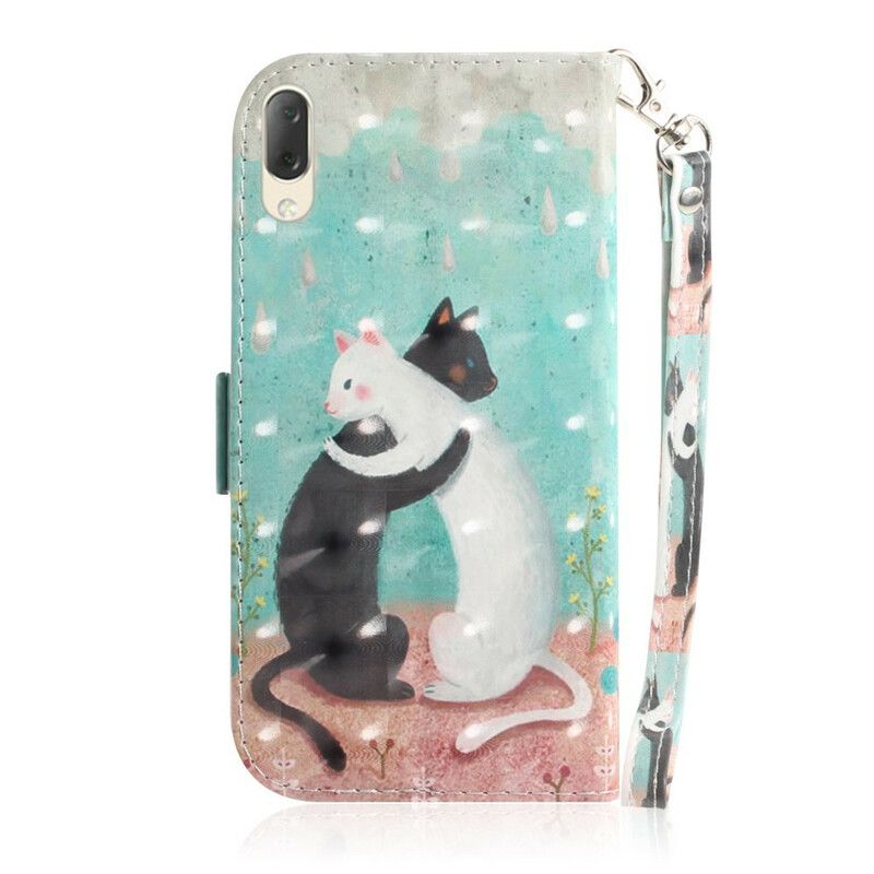 Folio Deksel Til Sony Xperia L3 Med Kjede Thong Cat Friends