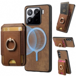 Deksel Xiaomi 15 Avtakbar Kortholder Og Stativ I Semsket Skinneffekt