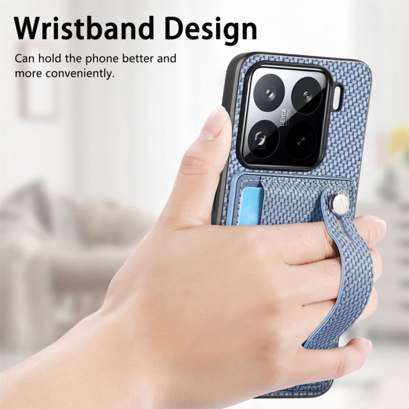 Deksel Xiaomi 15 Kortholder Og Stropp I Karbonfiber
