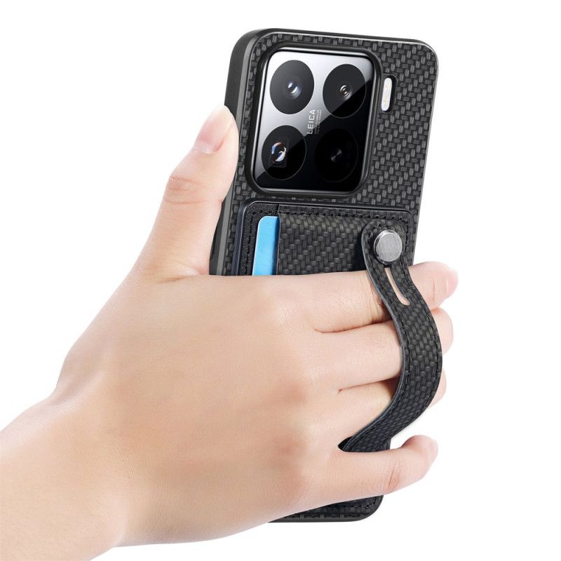 Deksel Xiaomi 15 Kortholder Og Stropp I Karbonfiber