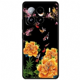Deksel Xiaomi 15 Mobildeksel Blomster Og Fisk