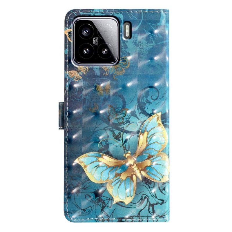 Folio Deksel Til Xiaomi 15 3d-sommerfugler