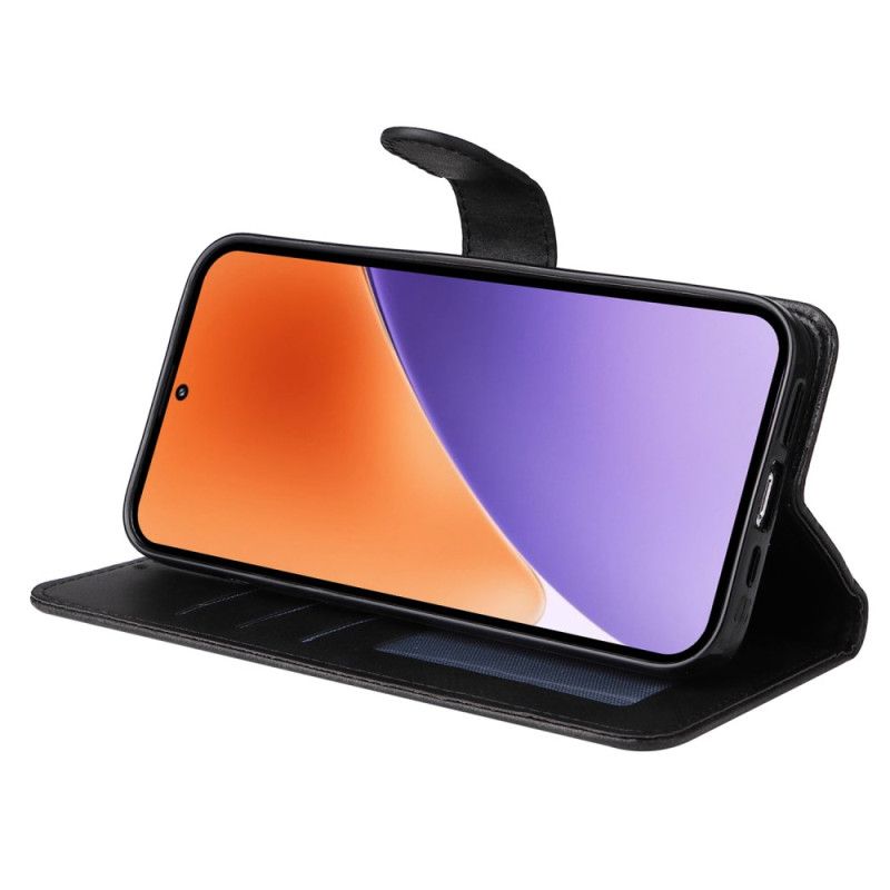 Folio Deksel Til Xiaomi 15 Ensfarget Lærrem