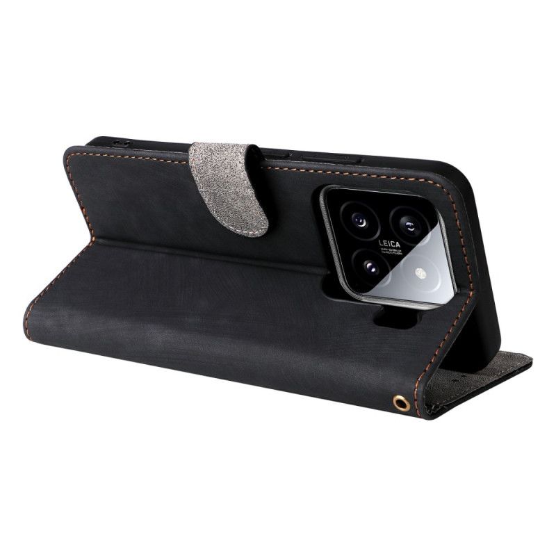 Folio Deksel Xiaomi 15 Lommebok Med Semsket Skinn Og Rfid-beskyttelse