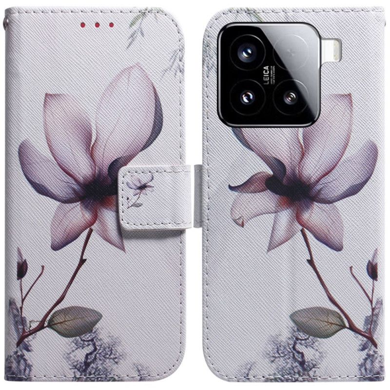 Folio Deksel Xiaomi 15 Rosa Blomst Beskyttelse Deksel