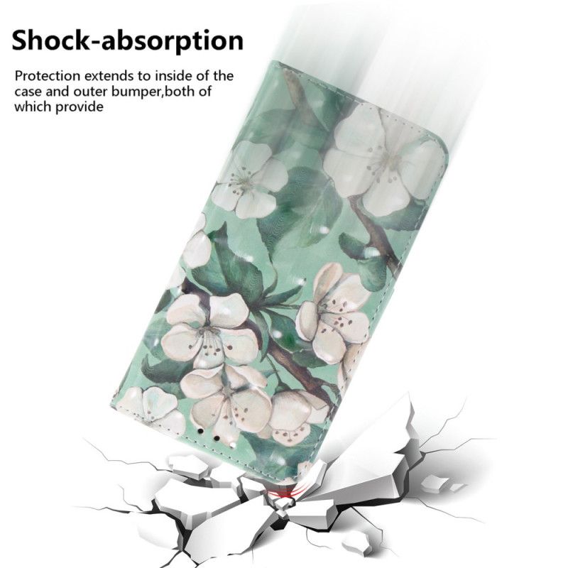 Folio Deksel Xiaomi 15 Snor Med Akvarellblomster