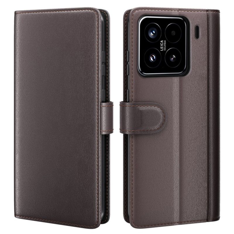 Lærdeksel Folio Deksel Xiaomi 15 Ekte Skinn