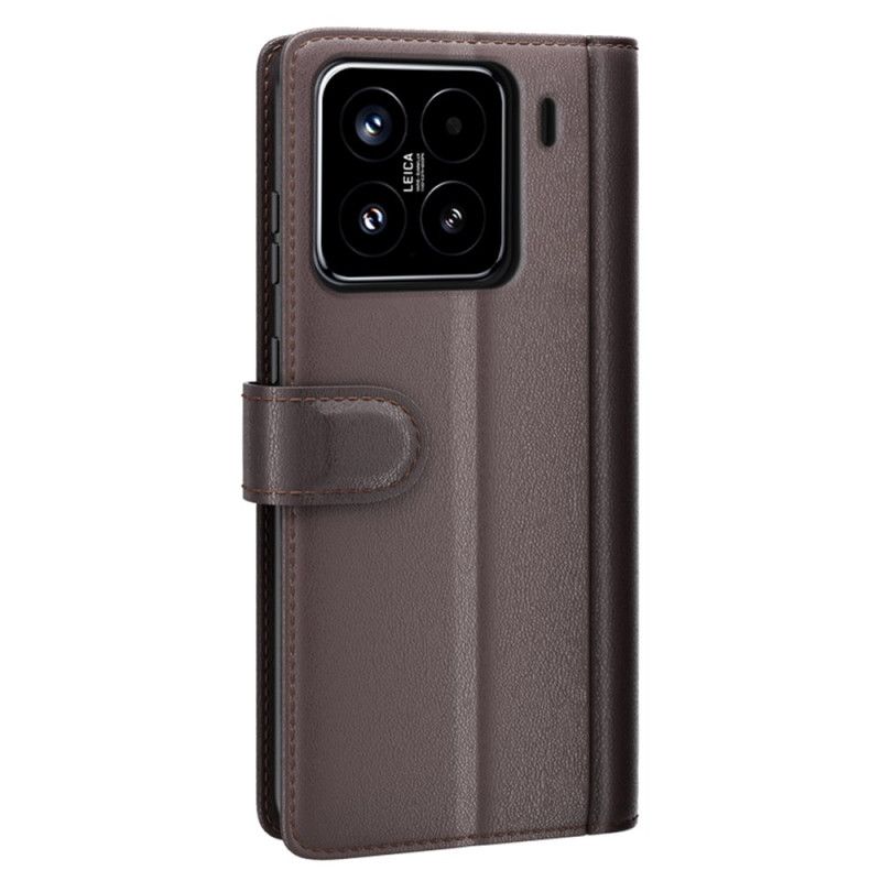 Lærdeksel Folio Deksel Xiaomi 15 Ekte Skinn