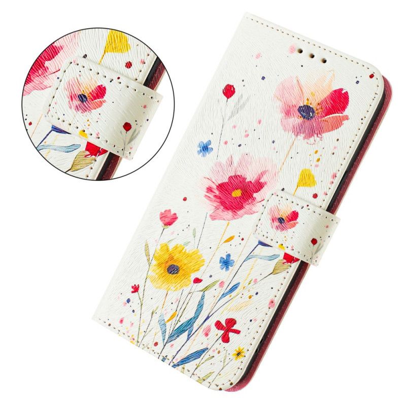 Lærdeksel Folio Deksel Xiaomi 15 Mobildeksel Blomstermotiv