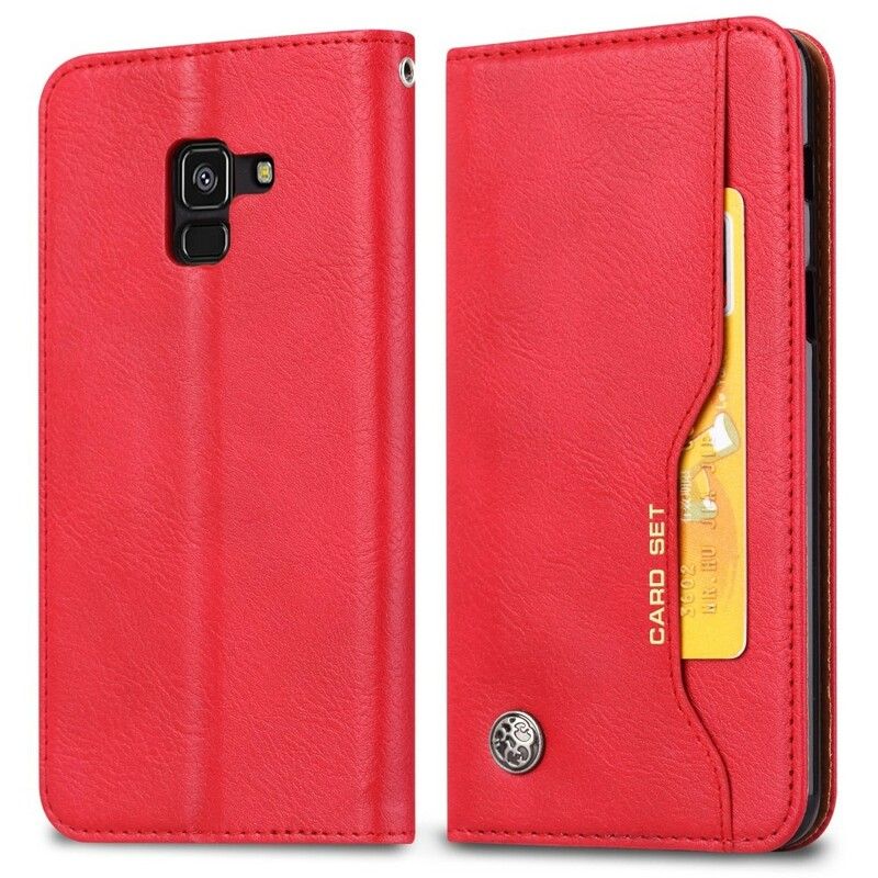 Beskyttelse Deksel Til Samsung Galaxy A8 2018 Folio Deksel Faux Leather Card Holder