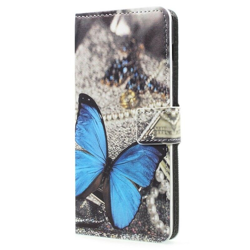 Folio Deksel Til Samsung Galaxy A8 2018 Blå Sommerfugl
