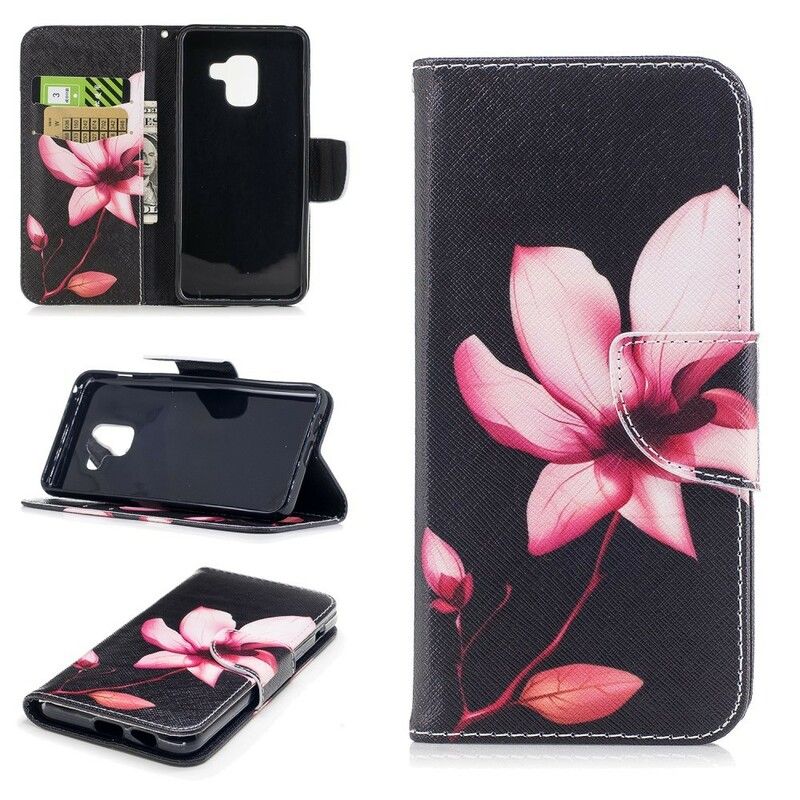 Folio Deksel Til Samsung Galaxy A8 2018 Rosa Blomst