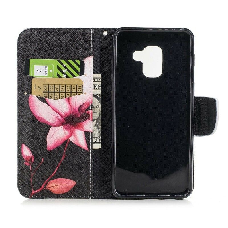 Folio Deksel Til Samsung Galaxy A8 2018 Rosa Blomst
