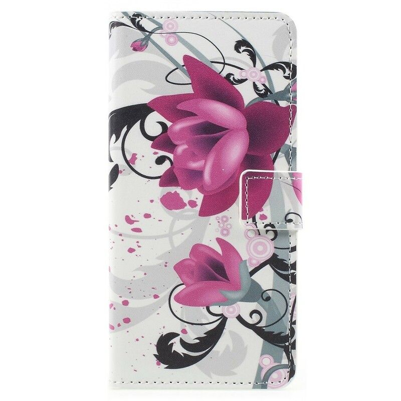 Folio Deksel Til Samsung Galaxy A8 2018 Tropiske Blomster