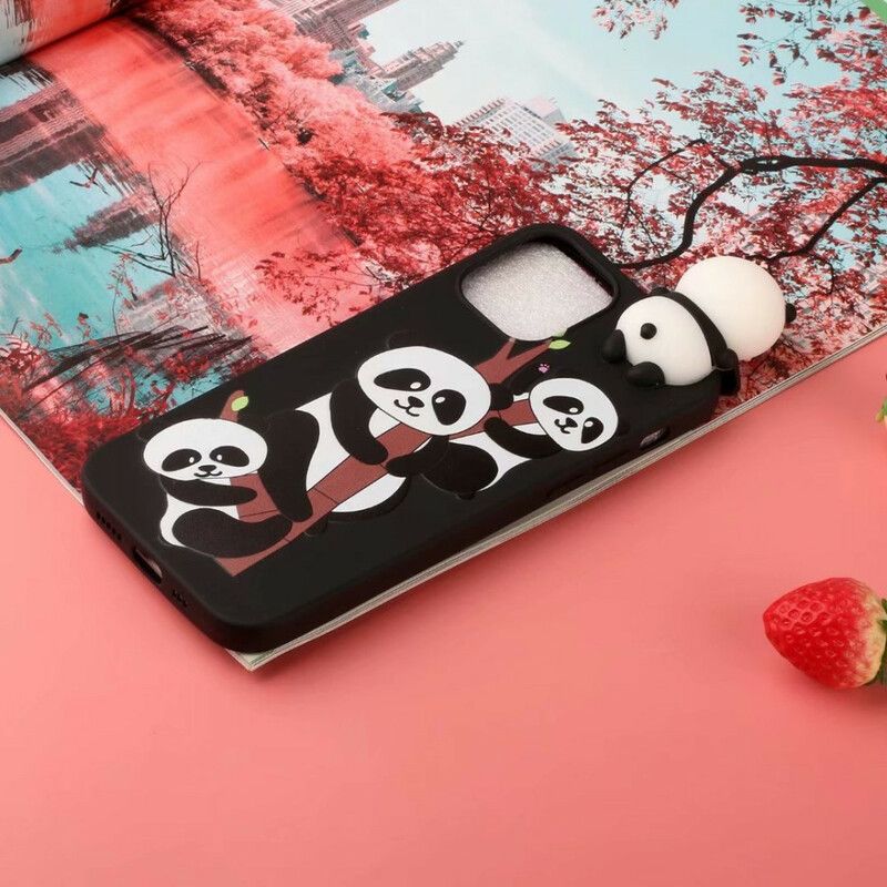 Deksel Til iPhone 13 Mini 3d-pandaer På Bambus