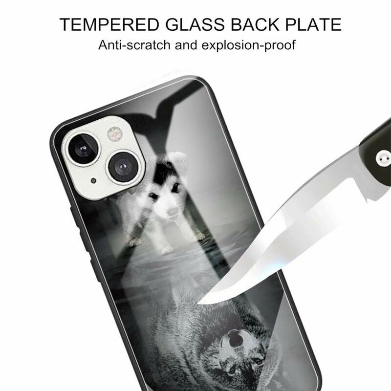 Deksel Til iPhone 13 Mini Puppy Dream Herdet Glass