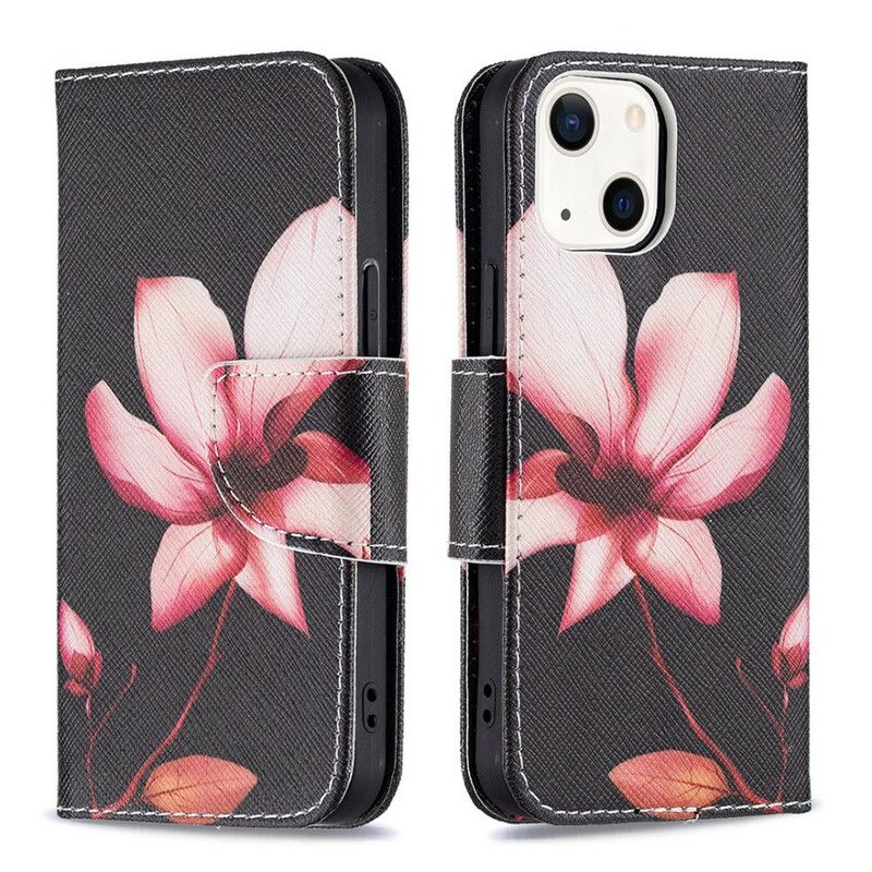 Folio Deksel Til iPhone 13 Mini Rosa Blomst