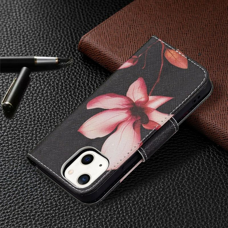 Folio Deksel Til iPhone 13 Mini Rosa Blomst