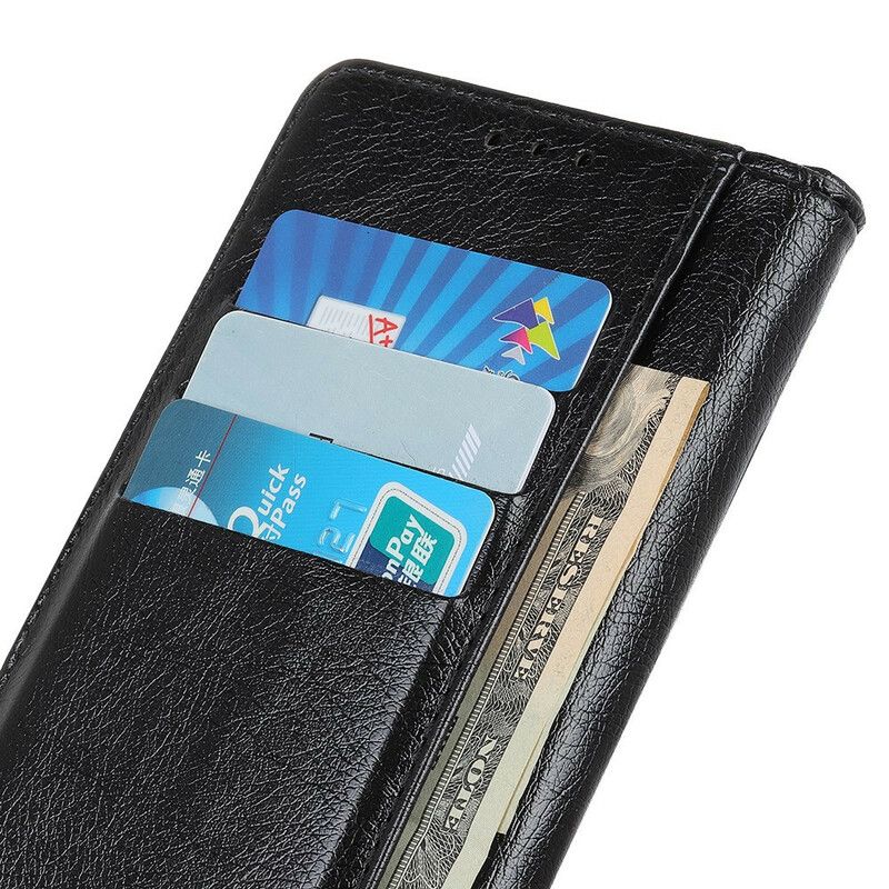 Folio Deksel Til iPhone 13 Mini Vintage Nagler Nappa Skinnstil