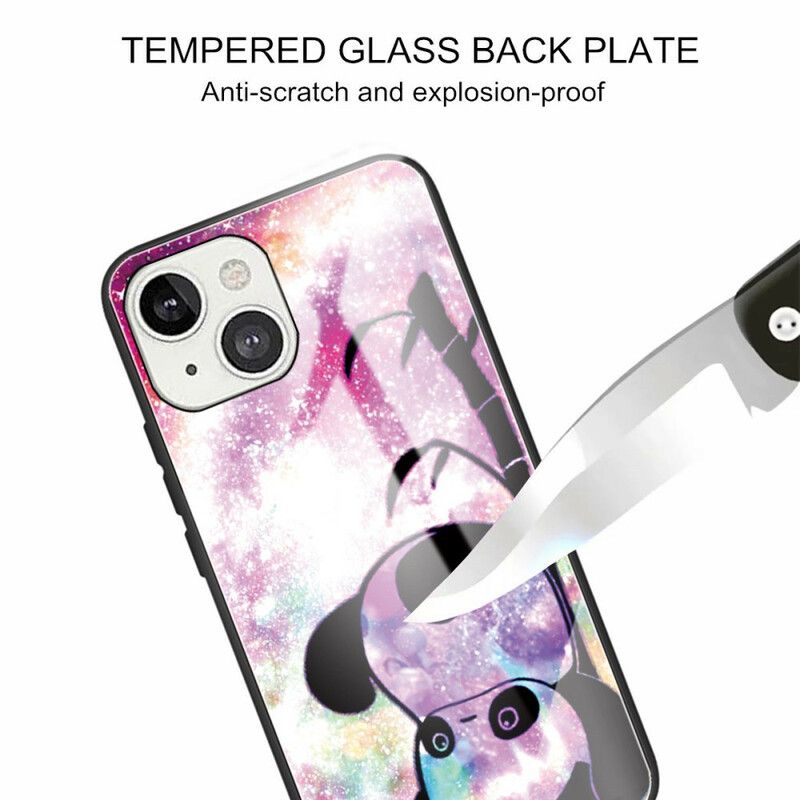 Mobildeksel Til iPhone 13 Mini Panda Og Bambus Herdet Glass