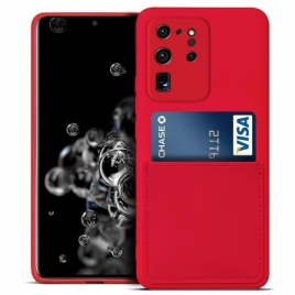 Deksel Til Samsung Galaxy S20 Ultra Flytende Silikonkortholder