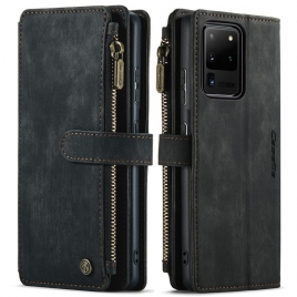 Lærdeksel Til Samsung Galaxy S20 Ultra Caseme Lomme Med Glidelås
