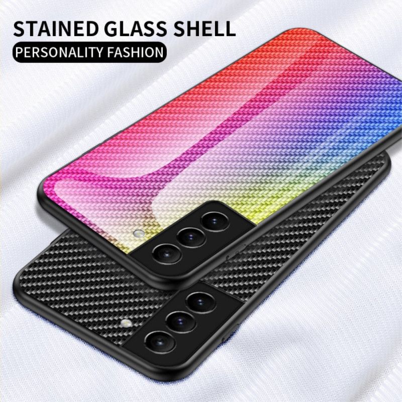 Deksel Til Samsung Galaxy S22 5G Karbonfiberherdet Glass