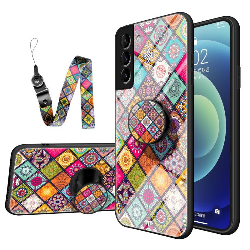 Deksel Til Samsung Galaxy S22 5G Magnetisk Patchworkholder