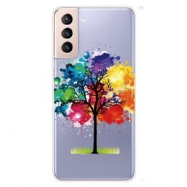 Deksel Til Samsung Galaxy S22 5G Transparent Akvarelltre