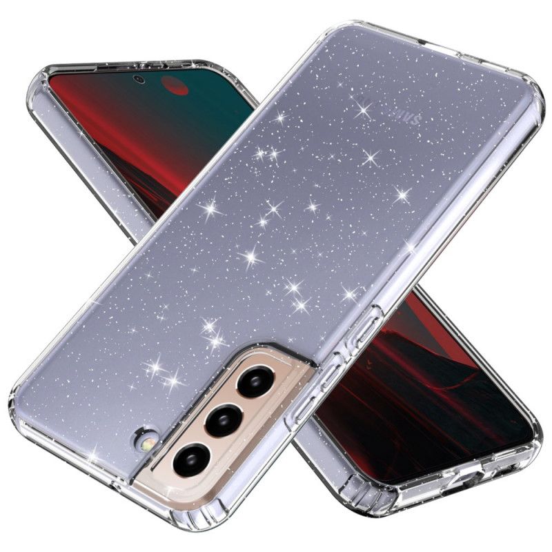 Deksel Til Samsung Galaxy S22 5G Transparent Glitterdesign
