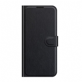 Folio Deksel Til Samsung Galaxy S22 5G Klassisk Litchi-skinneffekt