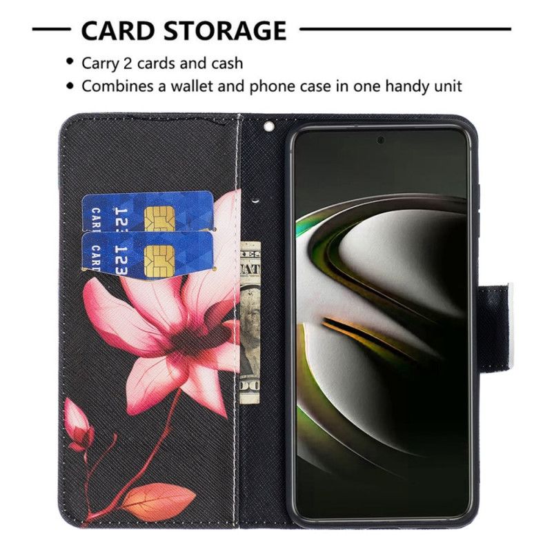 Folio Deksel Til Samsung Galaxy S22 5G Rosa Blomst