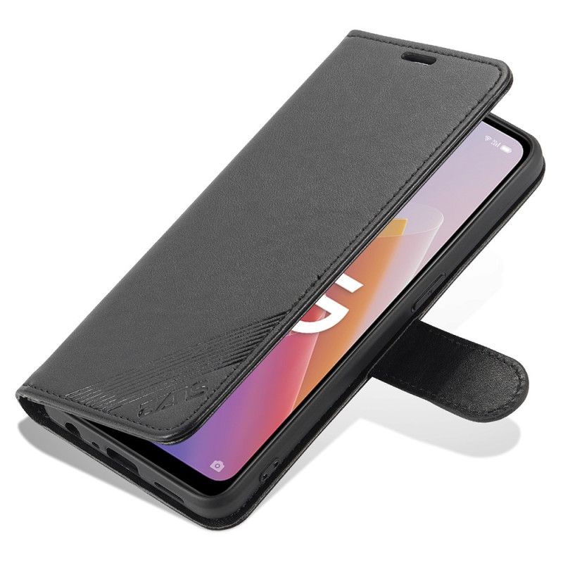 Folio Deksel Til Oppo Reno 8 Lite Azns Skinnstil