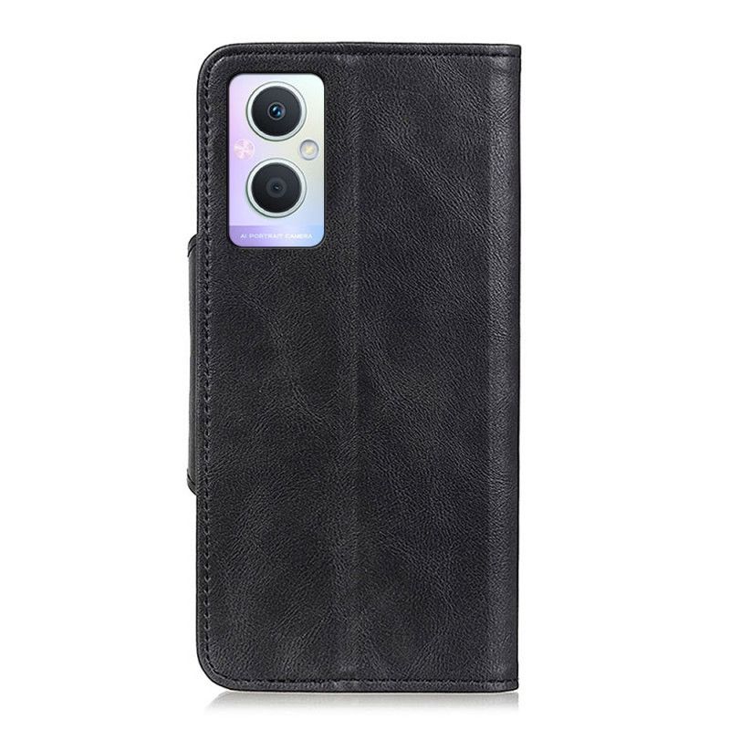 Folio Deksel Til Oppo Reno 8 Lite Faux Skinnknapp
