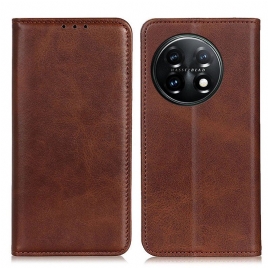 Beskyttelse Deksel Til OnePlus 11 5G Folio Deksel Elegance Split Leather